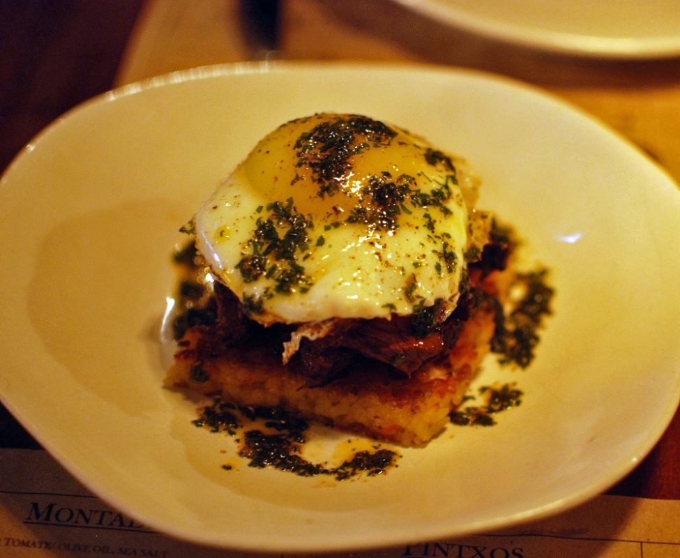 Skirt steak on top of fried kimchi rice and, of course, an egg