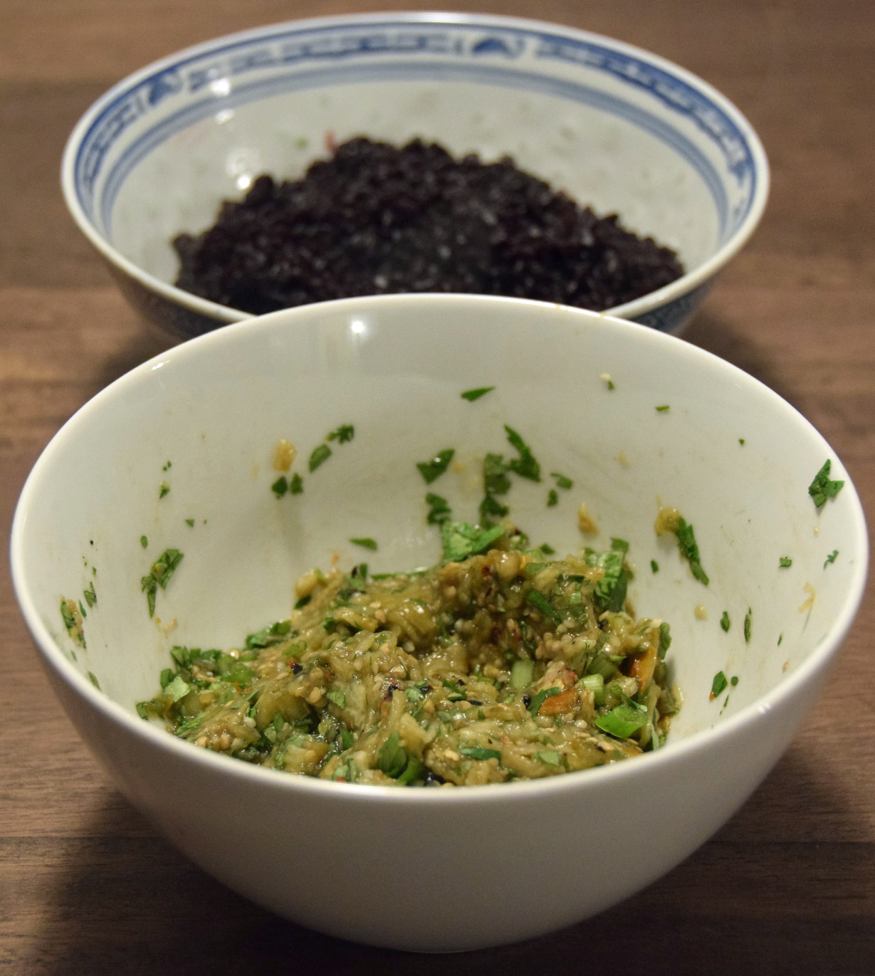 Spicy Laotian Jeow Mak Keau dip with black rice | NY Food Journal