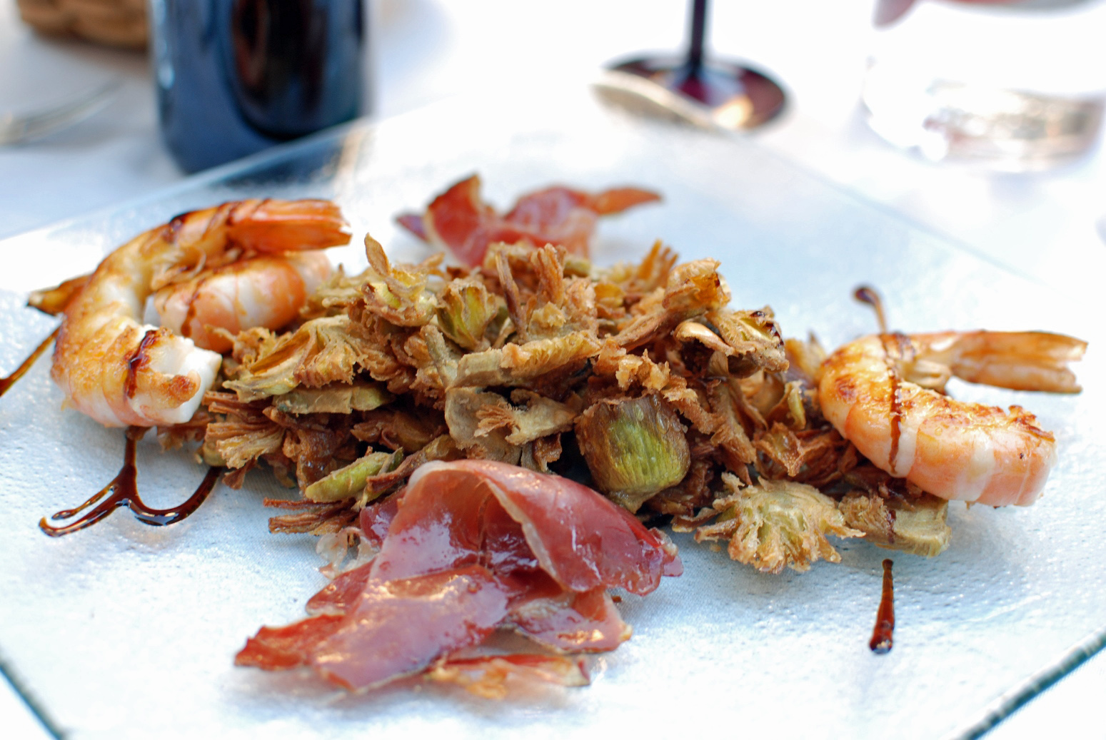 Los Parajes - Shrimp artichokes and ham