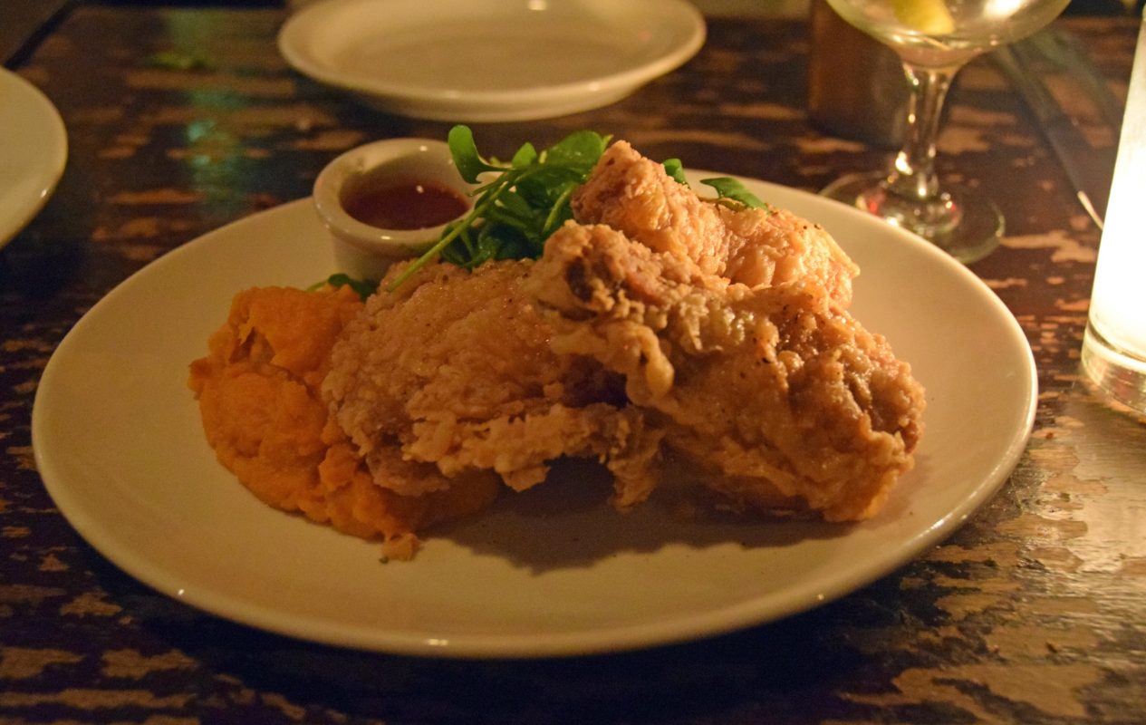 Fried Chicken with honey and hot sauce
