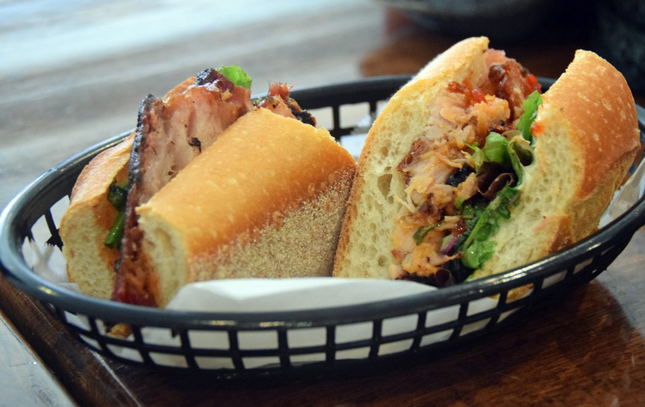 The crispy pork belly sandwich