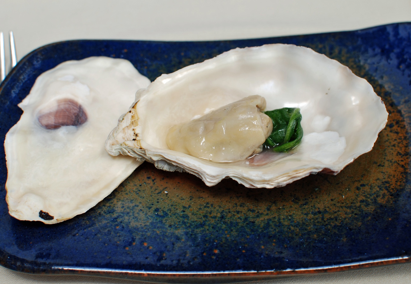 Oyster and spinach at Asador Etxebarri | NY Food Journal