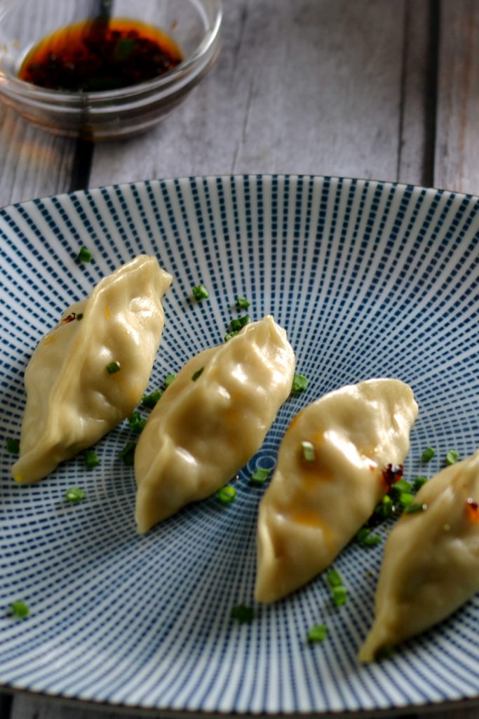Homemade Dumplings with Egg and Asparagus or Mushrooms and Tofu New