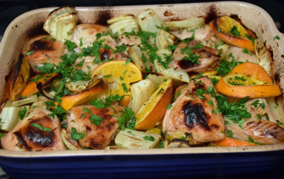 Jerusalem roasted chicken with clementines