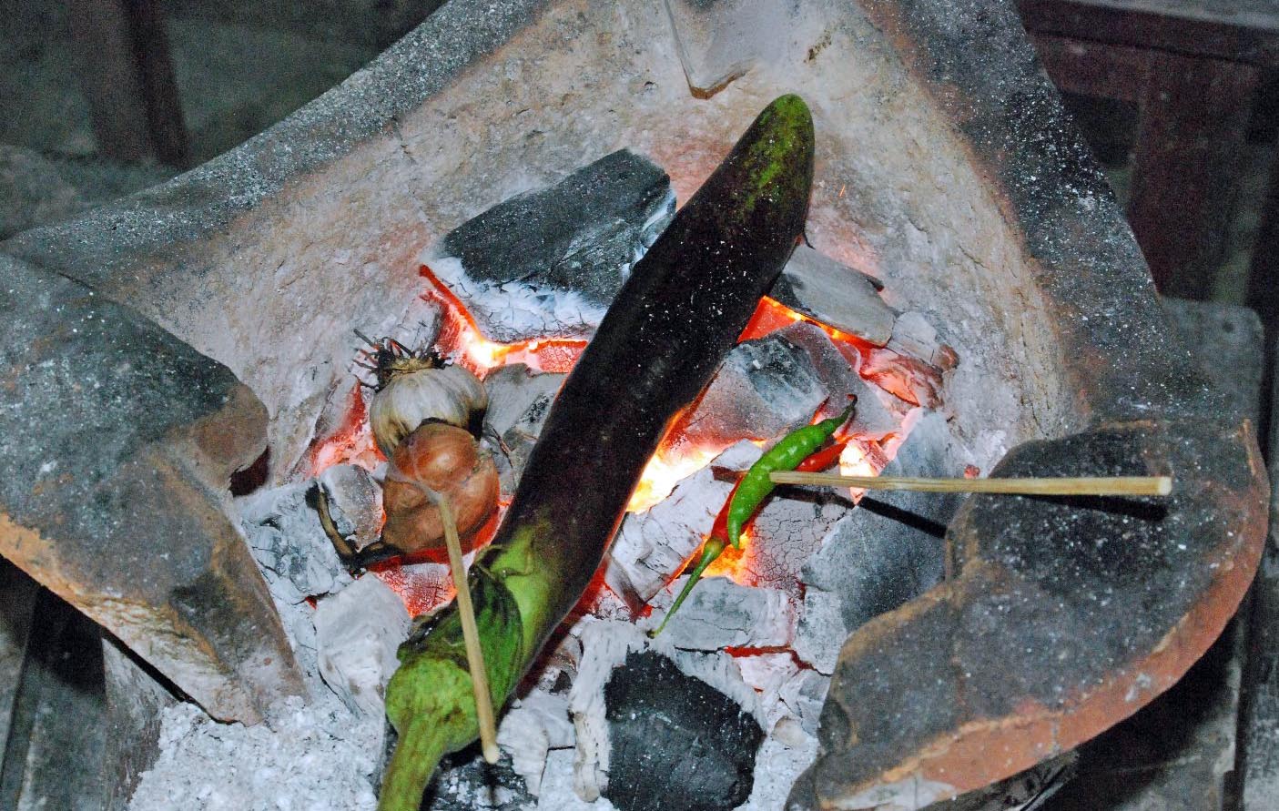 Burning eggplants for spicy Laotian dip | NY Food Journal